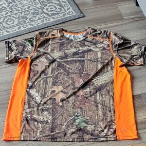 Men's Camouflage and Orange Shirt